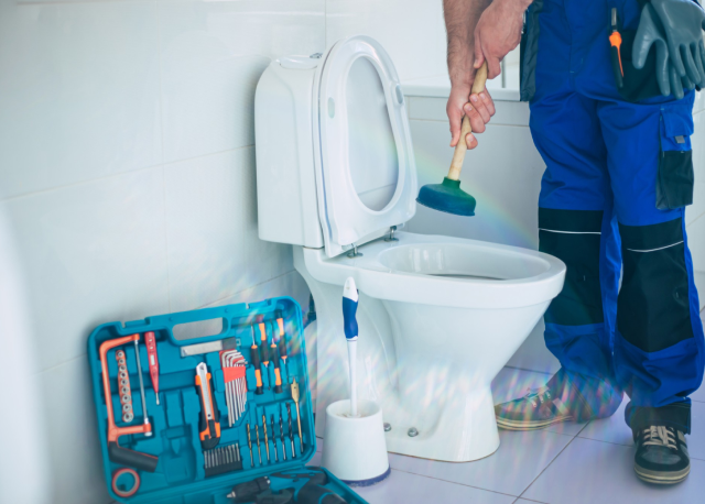 professional-plumber-uniform-is-repairing-toilet-bowl-domestic-bathroom-with-help-tools 1
